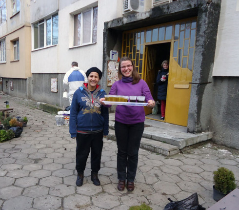Volunteers from hp planted some trees and flowers in the garden around House of opportunity Sofia