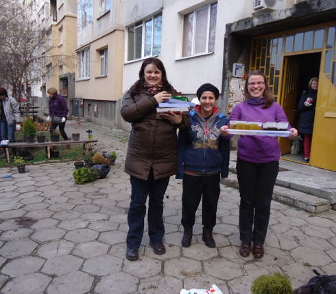 Volunteers from hp planted some trees and flowers in the garden around House of opportunity Sofia